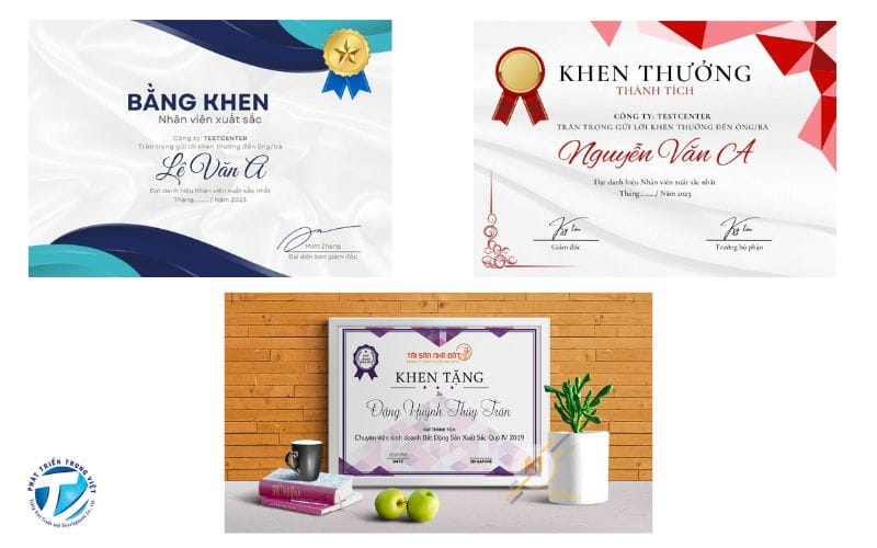 Mẫu giấy khen nhân viên xuất sắc
